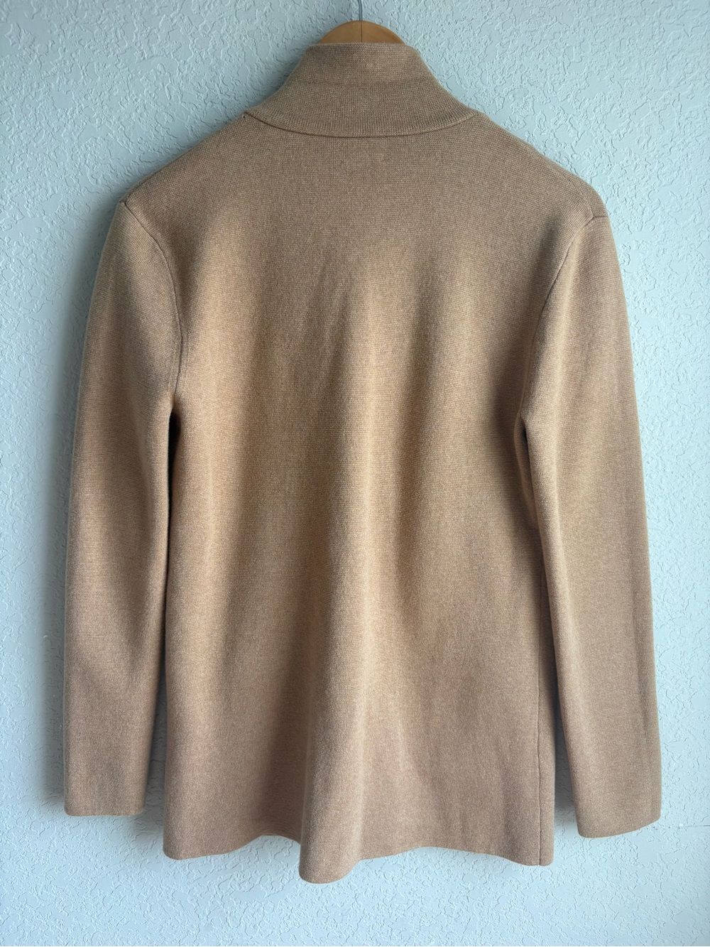 J.Crew Camel Sweater Blazer Cardigan Jacket Size Medium Knit Two Button - Picture 5 of 6